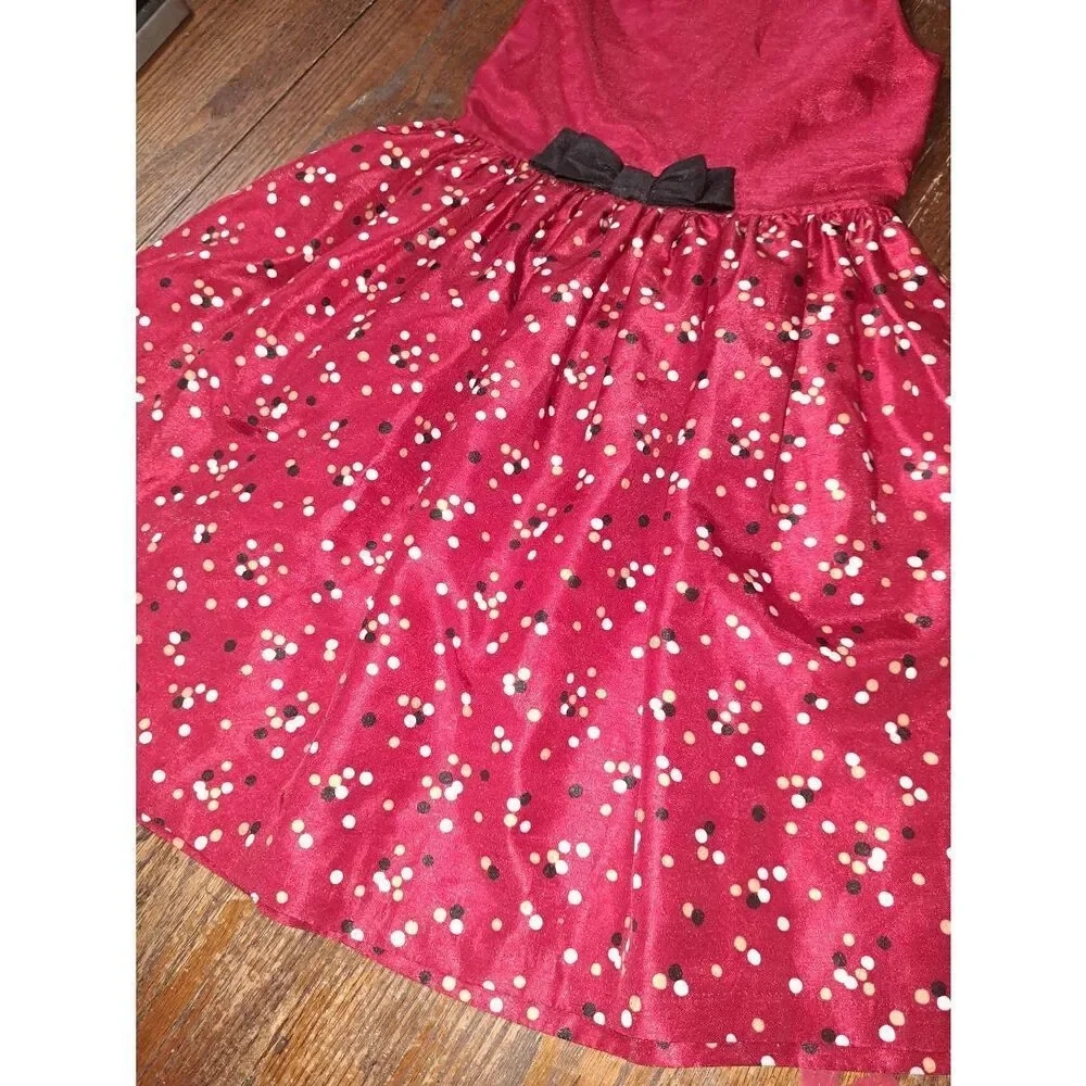 8 Gymboree Red Black Gold Special Occasion Holiday Christmas Flower Girl Dress